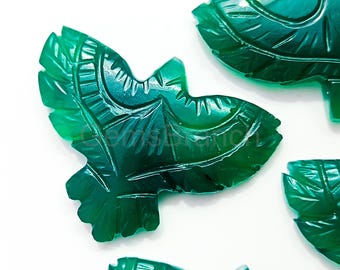 Natural Green Onyx Eagle Carving, Hand Carved Eagle Shape Gemstone, Bird carved Gemstone For Jewelry, Crystal Carving, Eagle Sculpture 40MM