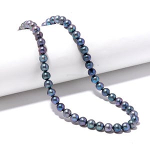 ELEDORO Collana Lunga 80 Cm In Pietre Preziose Vere, Perle Da 8 Mm, Annodata A Mano, Per Donna - 2