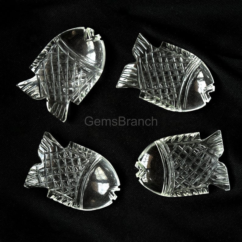 Gorgeous Crystal Quartz Fish Shape Gemstone for Jewelry Making Supplies ...
