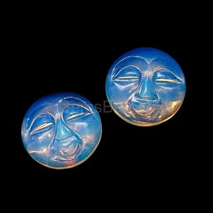 Opalite Full Moon Face Shape, Opalite Gemstone Carvings, Opalite Round Briolette, Opalite Gemstone Jewelry Charms, Opalite Hand Carved Beads