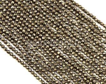 Perline Rotonde Sfaccettate In Pirite Naturale D'argento Da 12,5 - Foto 4