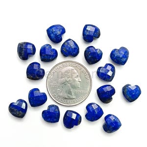 Natural Lapis Lazuli Heart Shape Beads, Heart Shape Carved Loose Gemstone, Lapis for jewelry Making Charms, Hand Carved Gemstone Beads 10mm