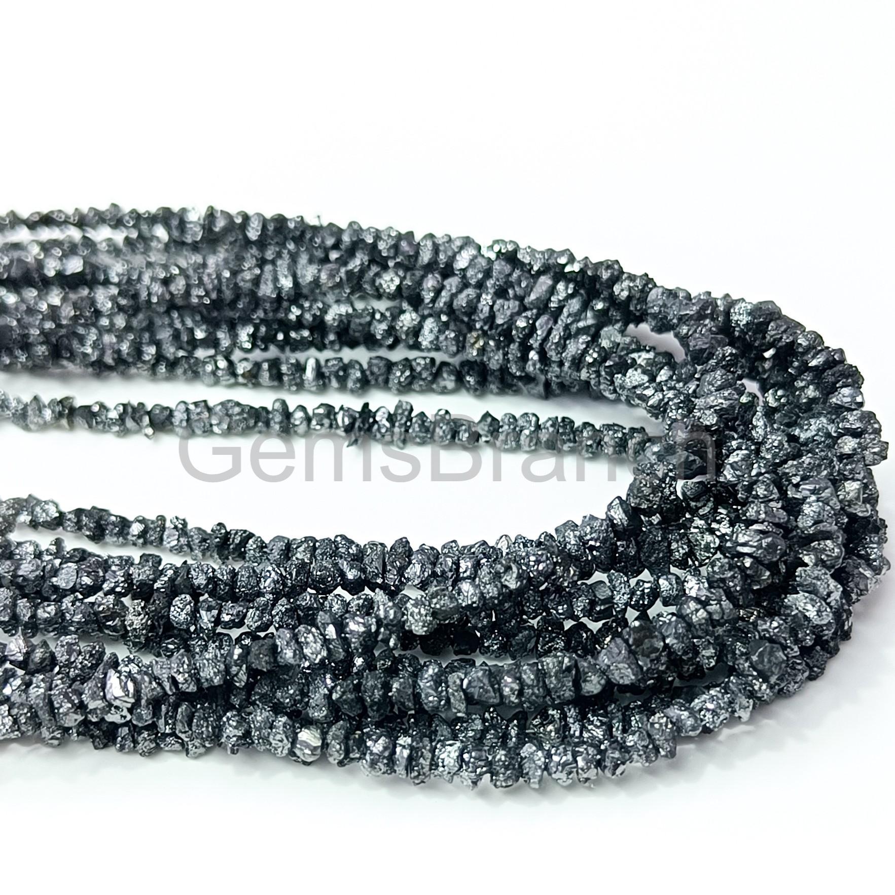 Perles Diamant Noires Facettées 2-3 Mm (rondelles) - Lot Longueur 13" - Qualité Supérieure