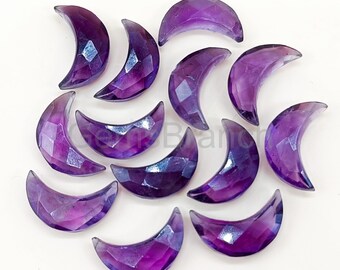 Natural Amethyst Crescent Moon Charms, AAA+ Amethyst Hand Carved Gemstone, Amethyst Moon Carvings, Amethyst Briolettes For Jewelry Making