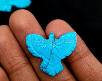 Turquoise Eagle Carving, Hand Carved Eagle Shape Gemstone, Bird carved Gemstone For Jewelry Making, Crystal Carving, Eagle Sculpture 30MM
