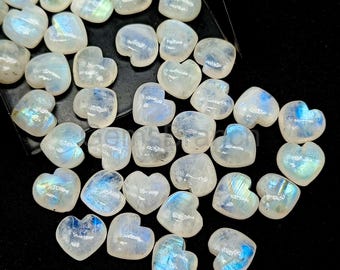 Prickig regnbågsmånsten hjärtformad ädelsten, fasetterade handsnidade hjärtpärlor, snida ädelstenspärlor för smycken, helande kristallhjärtan