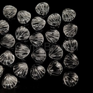 Natural Crystal Quartz 12mm Sea Shells Charms, Clear Quartz Hand Carved Gemstone, Crystal Gemstone Briolettes , Crystal Quartz For Jewelry