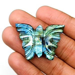 Top Quality Labradorite Butterfly Carving, Blue Flashy Labradorite Hand Carved Gemstone, Labradorite Handcrafted Carving, Butterfly Pendant