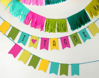 Taco Party Banner, Taco Party Bunting Banner, Fiesta Party Banner, Cinco De Mayo Party Banner, Fiesta Party Sign, Fiesta Table Backdrop