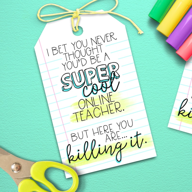 Teacher Quarantine Appreciation Week, Teacher Quarantine Gift Tags, Teacher Covid Thank You Tags, Virtual Teacher Thank You Gift image 1