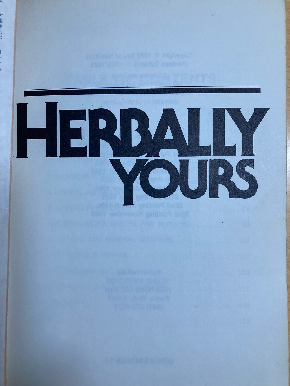 Herbally Yours Third Edition Book by Penny C Royal C 1986 Etsy