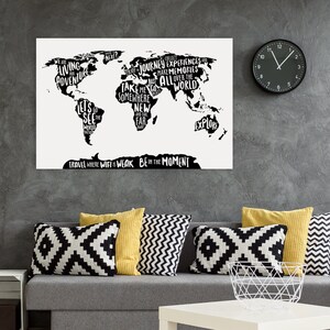 World Map Wall Art, Printable Map, Digital Download, Printable Art, Map ...