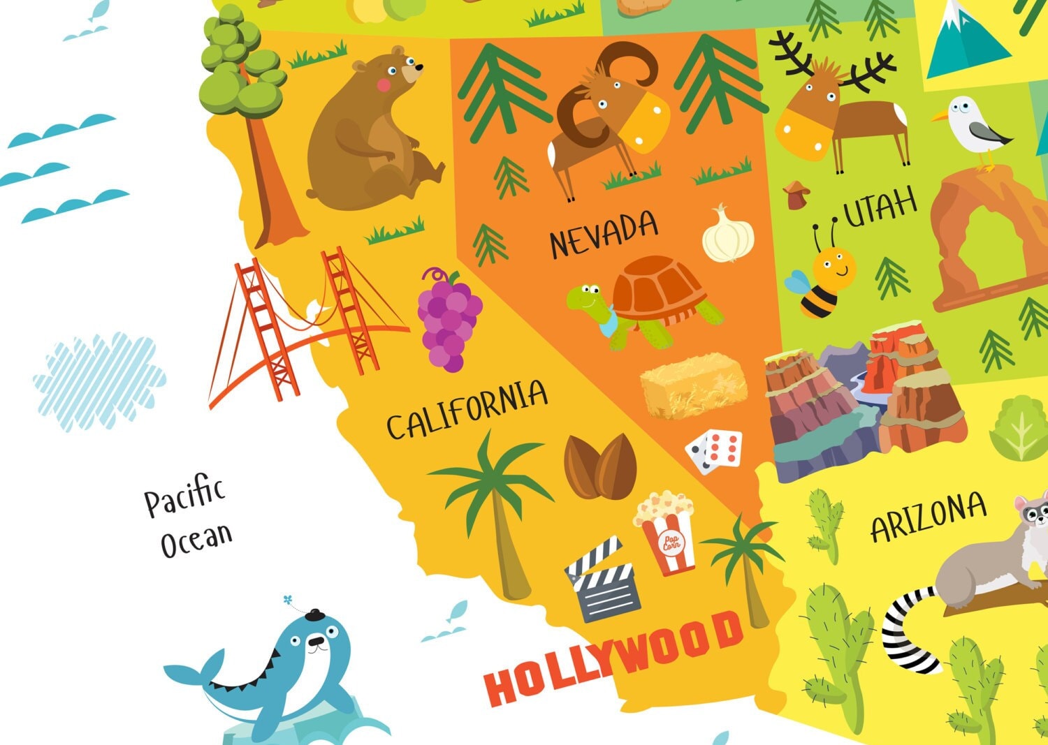 Unique Baby Gifts United States Map for Kids USA Map USA Etsy