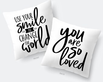 Throw Pillow, You Are So Loved, Nursery Decor, Pillow with Quotes, Baby Shower Gift, Nursery Decor, Playroom Decor, Baby Gift, Newborn Gift