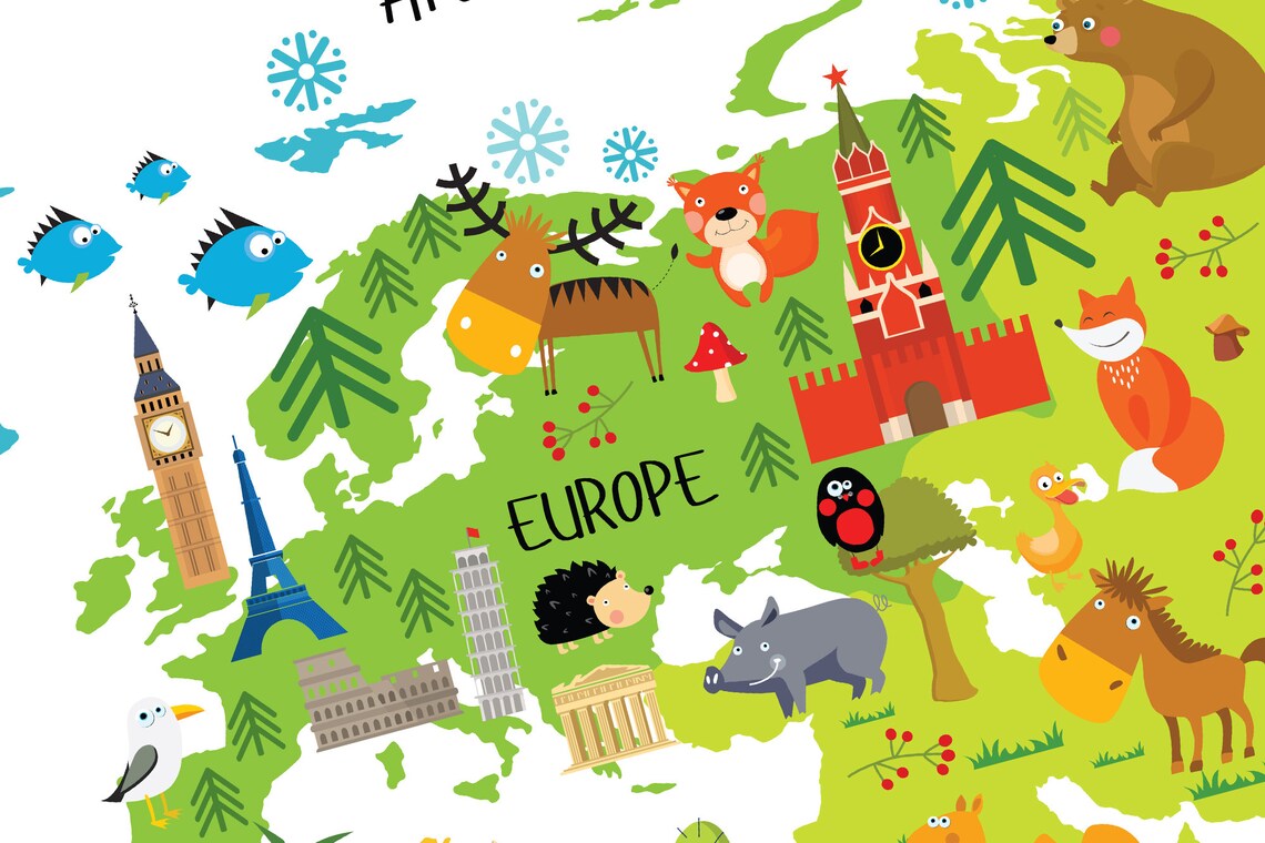 Boy Nursery Decor Kids Map Nursery Map Decor Kids Wall Etsy