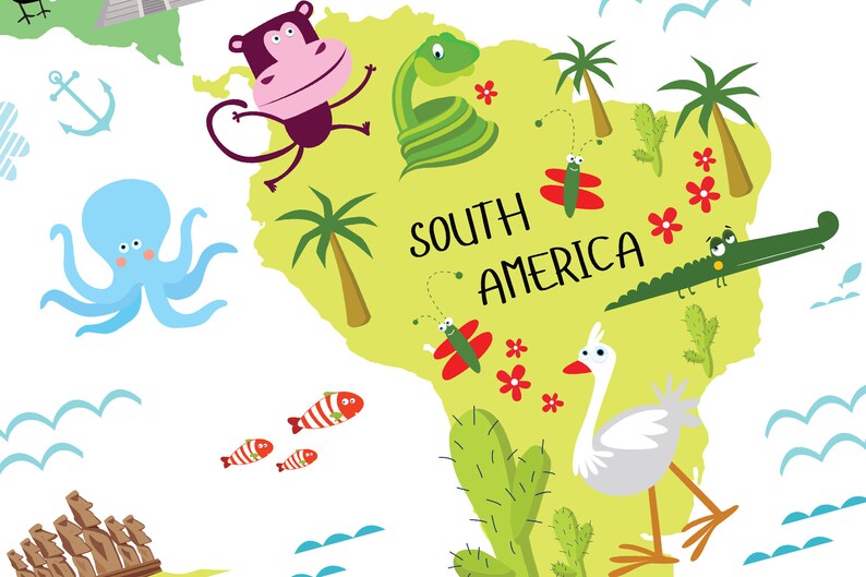 Boy Nursery Decor Kids Map Nursery Map Decor Kids Wall Etsy