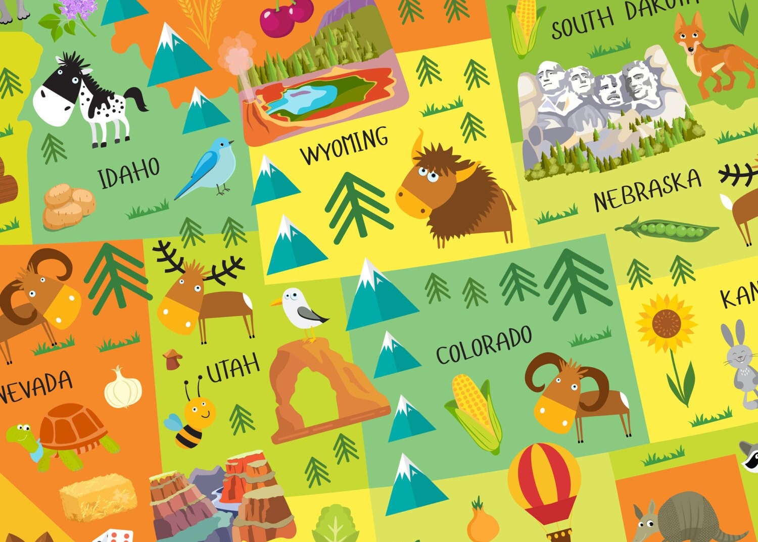 Unique Baby Gifts United States Map for Kids USA Map USA Etsy