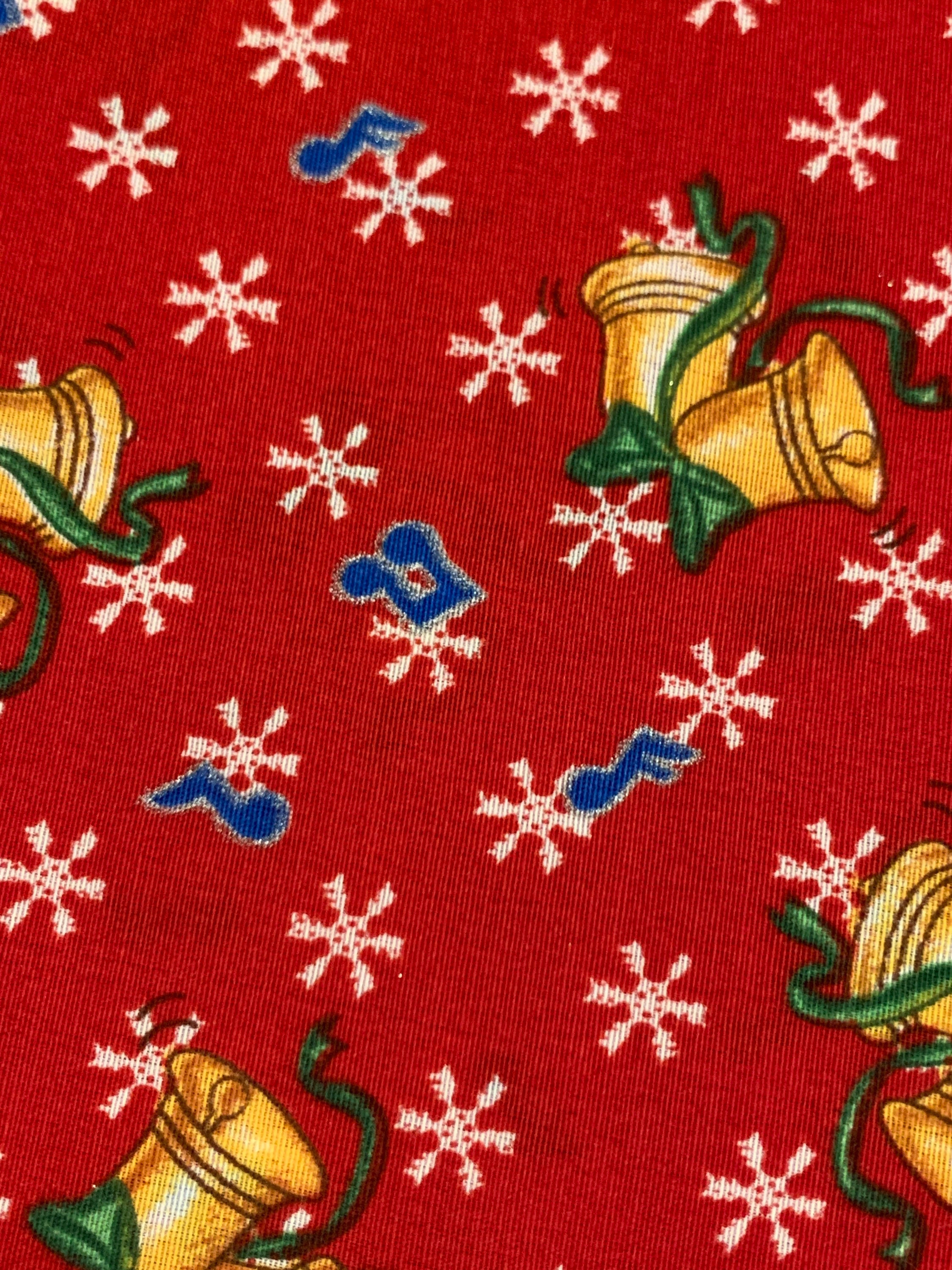 Christmas Fabric. 1/2 yd. Christmas Bells Fabric. Red  Etsy
