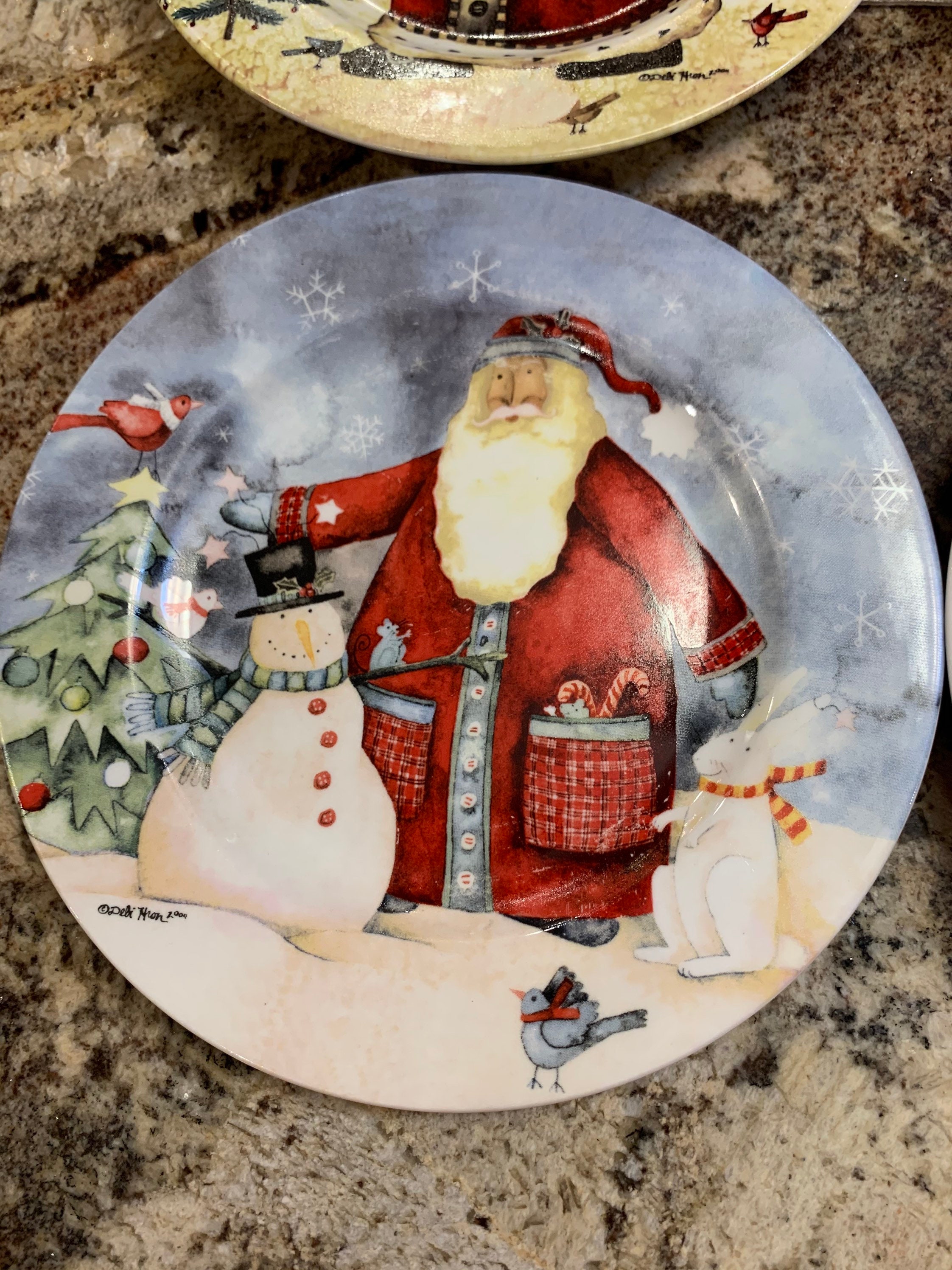Set of 4 Christmas Dishes. Dessert Plates. Christmas Salad Etsy