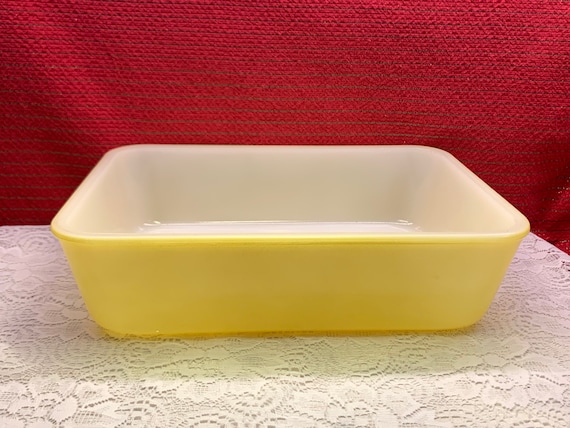 Yellow Glasbake Casserole Dish. Vintage Yellow Glass Pan. Glasbake