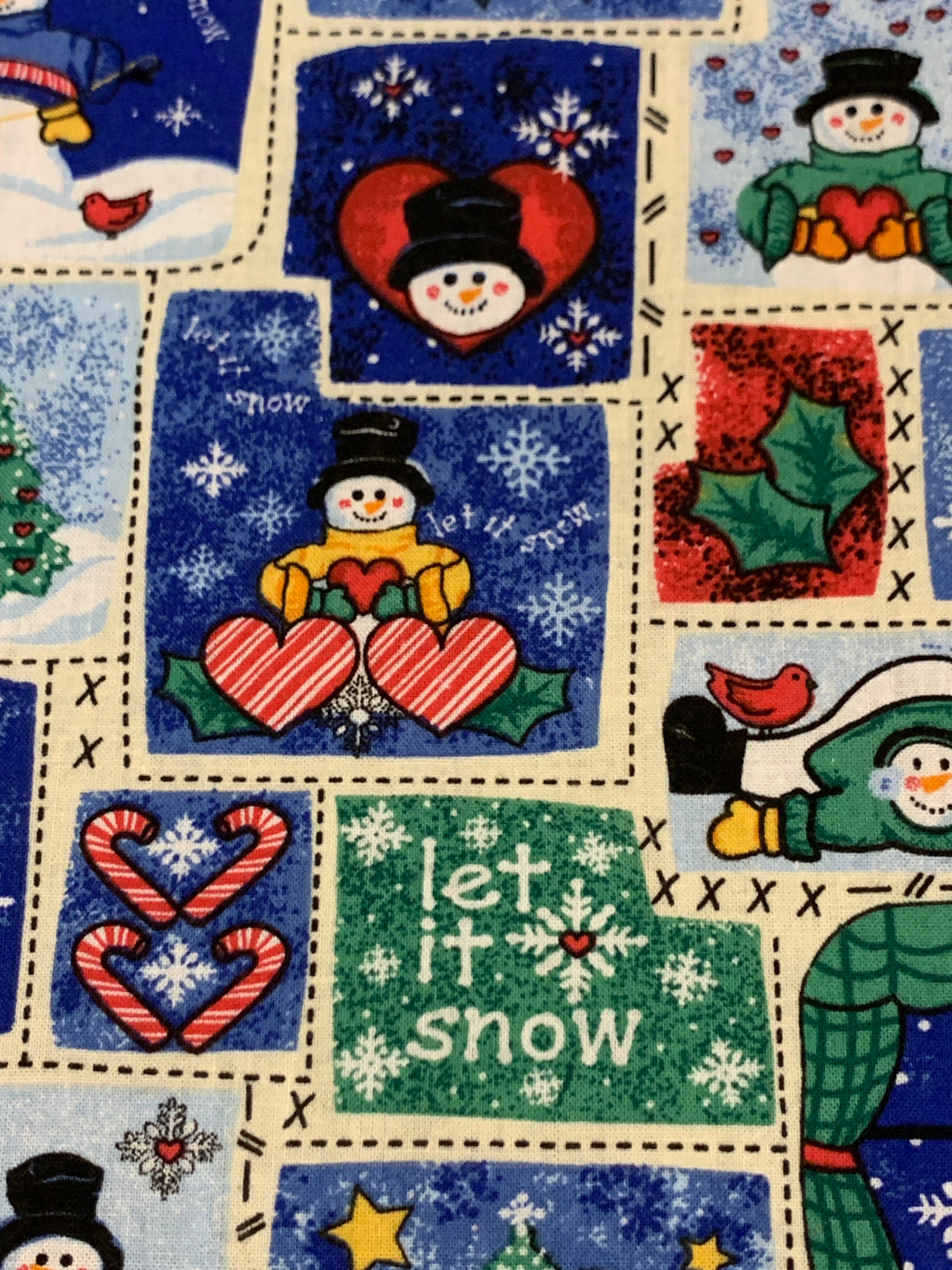 Vintage Christmas Fabric. 1/2 Yd. Snow Fabric. Winter Fabric. Etsy