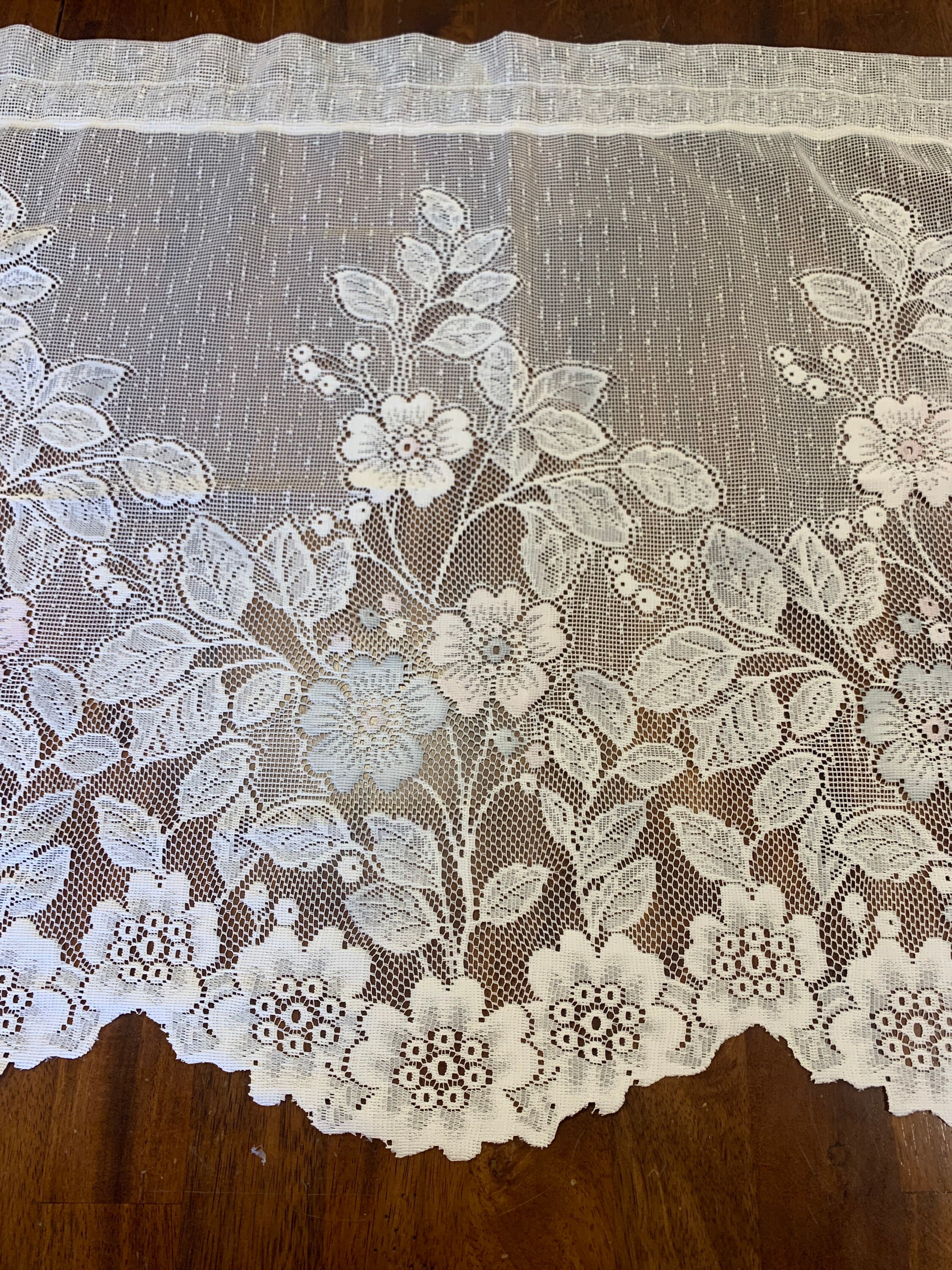 Lace Valance. Vintage Lace Valance. Quaker Lace Valance. Cream Etsy