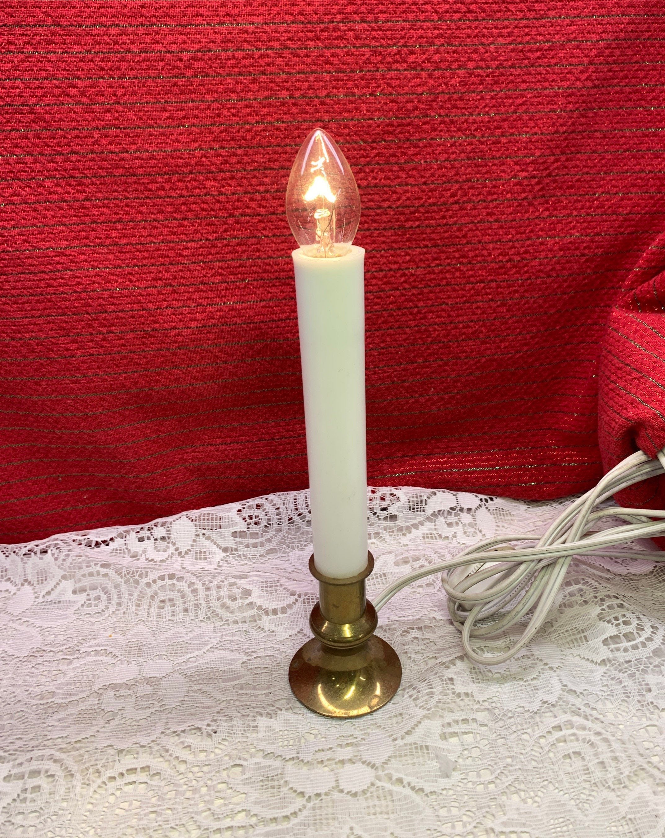 Electric Candlestick Vintage Electric Candle Christmas Etsy