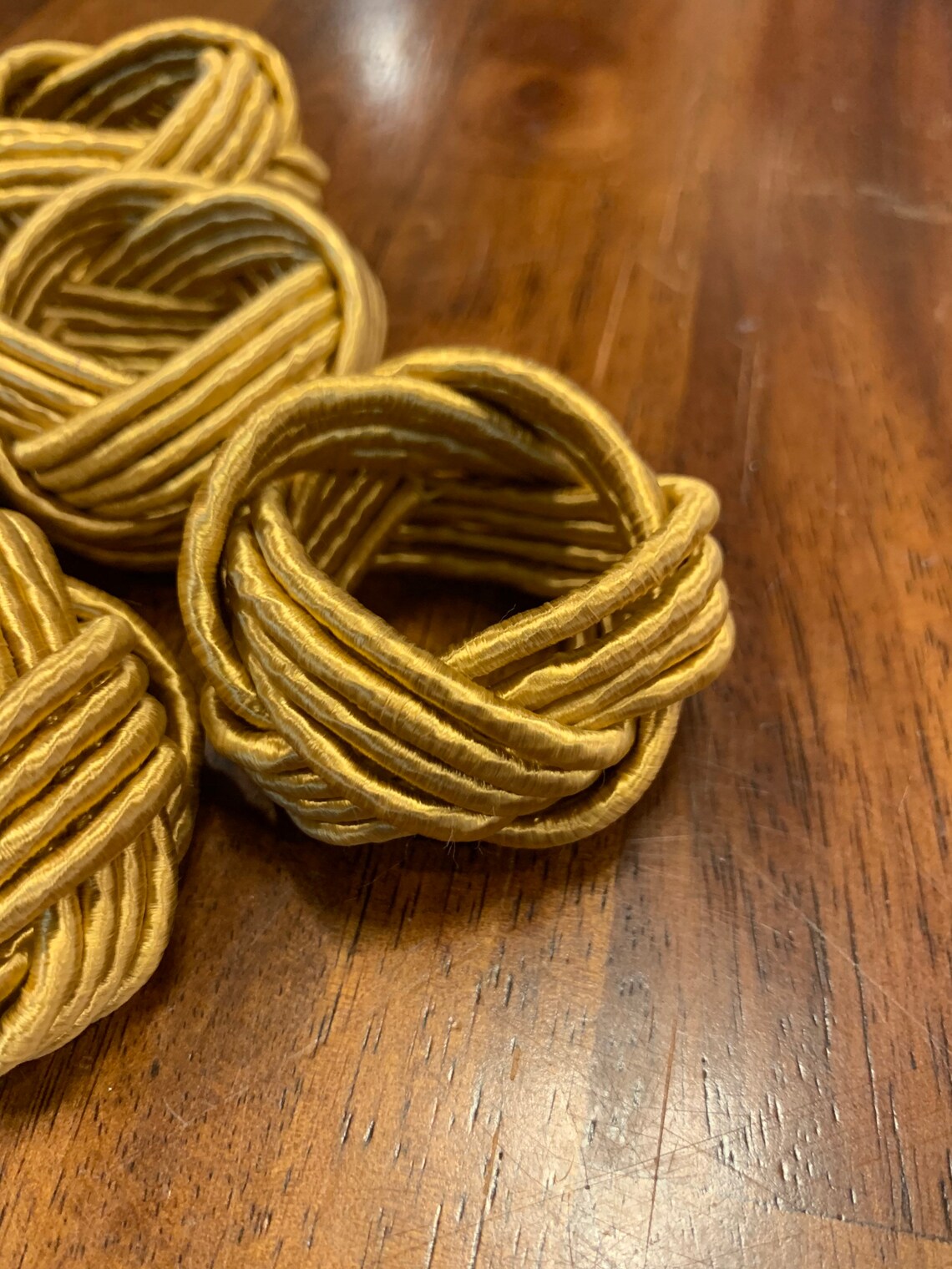 Gold Napkin Rings. Vintage Fabric Napkin Rings. Woven Napkin Etsy