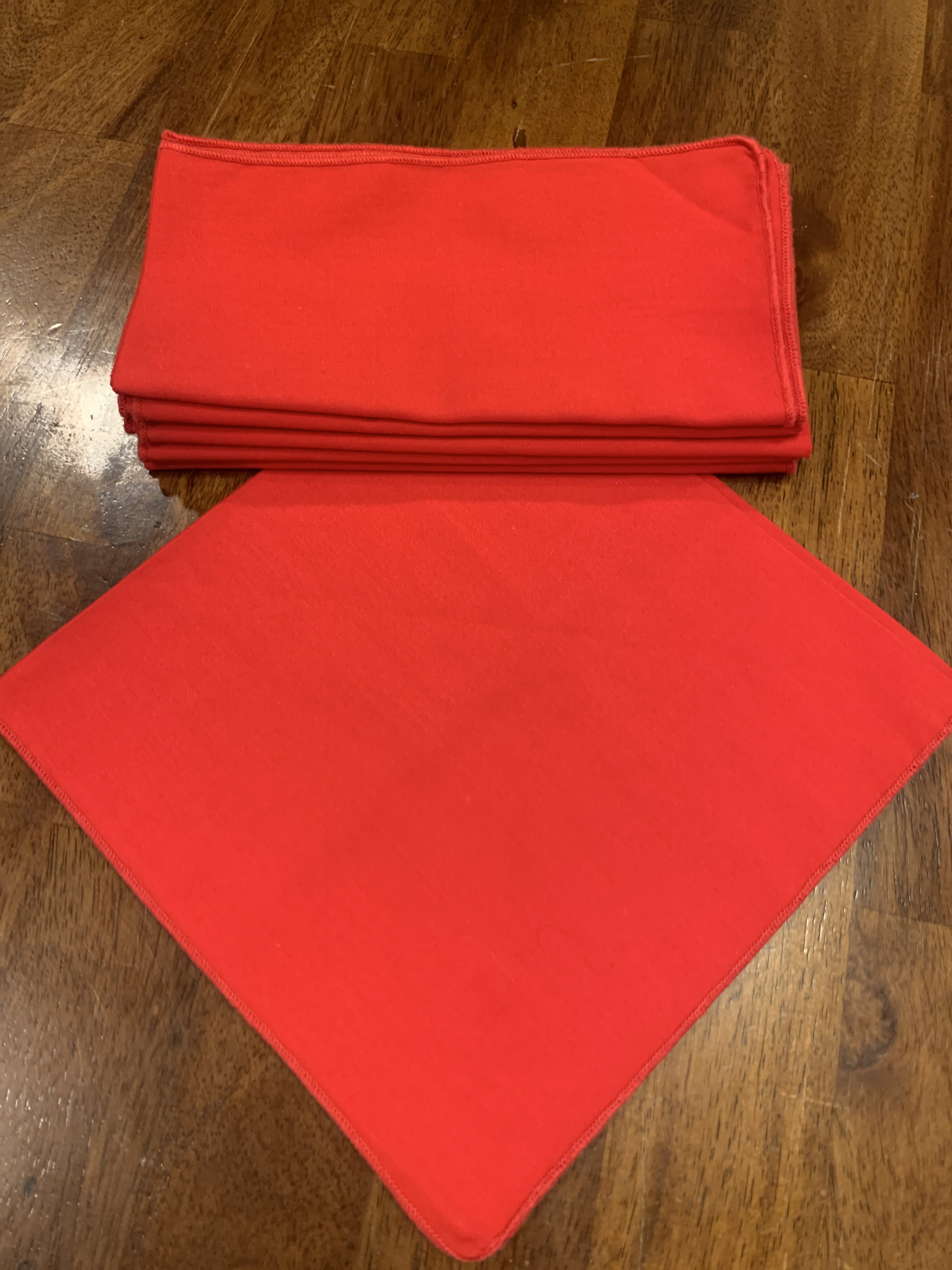 Solid Red Napkins. Vintage Cotton Polyester Napkins. Set of 6 Etsy