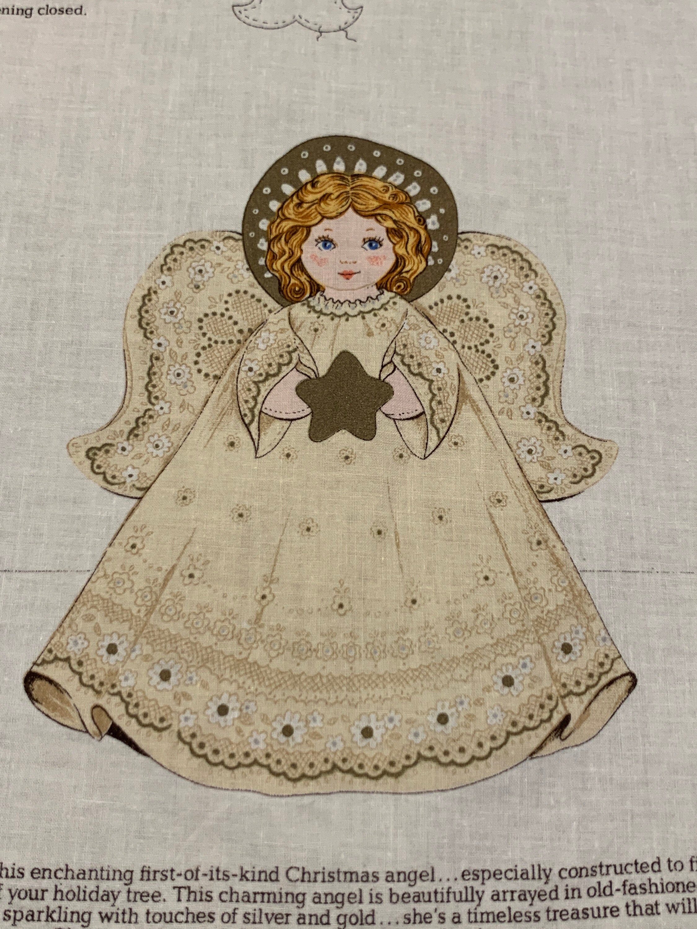 Christmas Angel Fabric. Tree Topper DIY Christmas Project.  Etsy