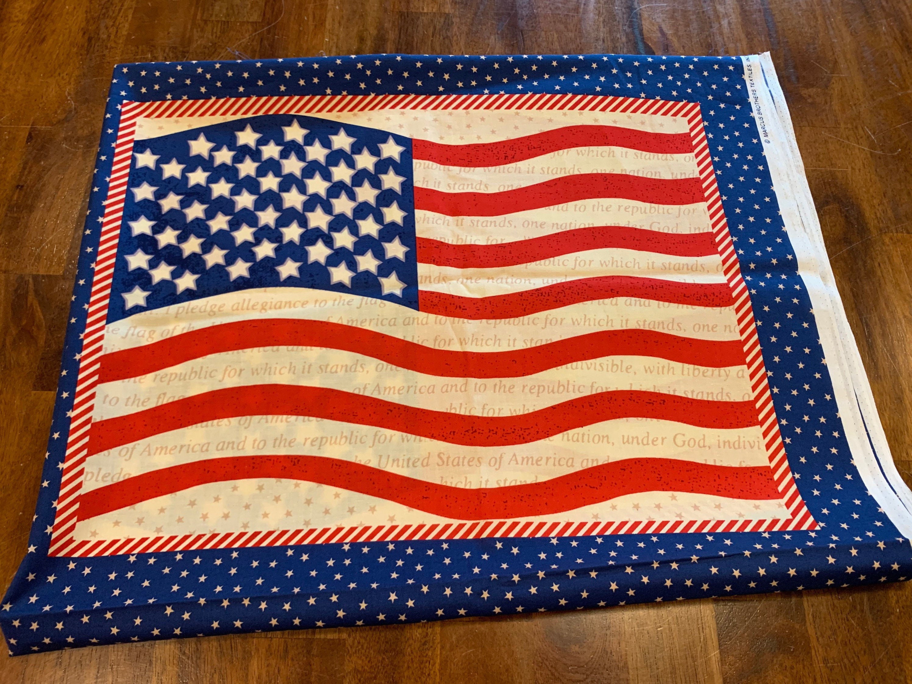 American Flag Fabric. 1/2 Yd. Patriotic Fabric. Pledge of Etsy