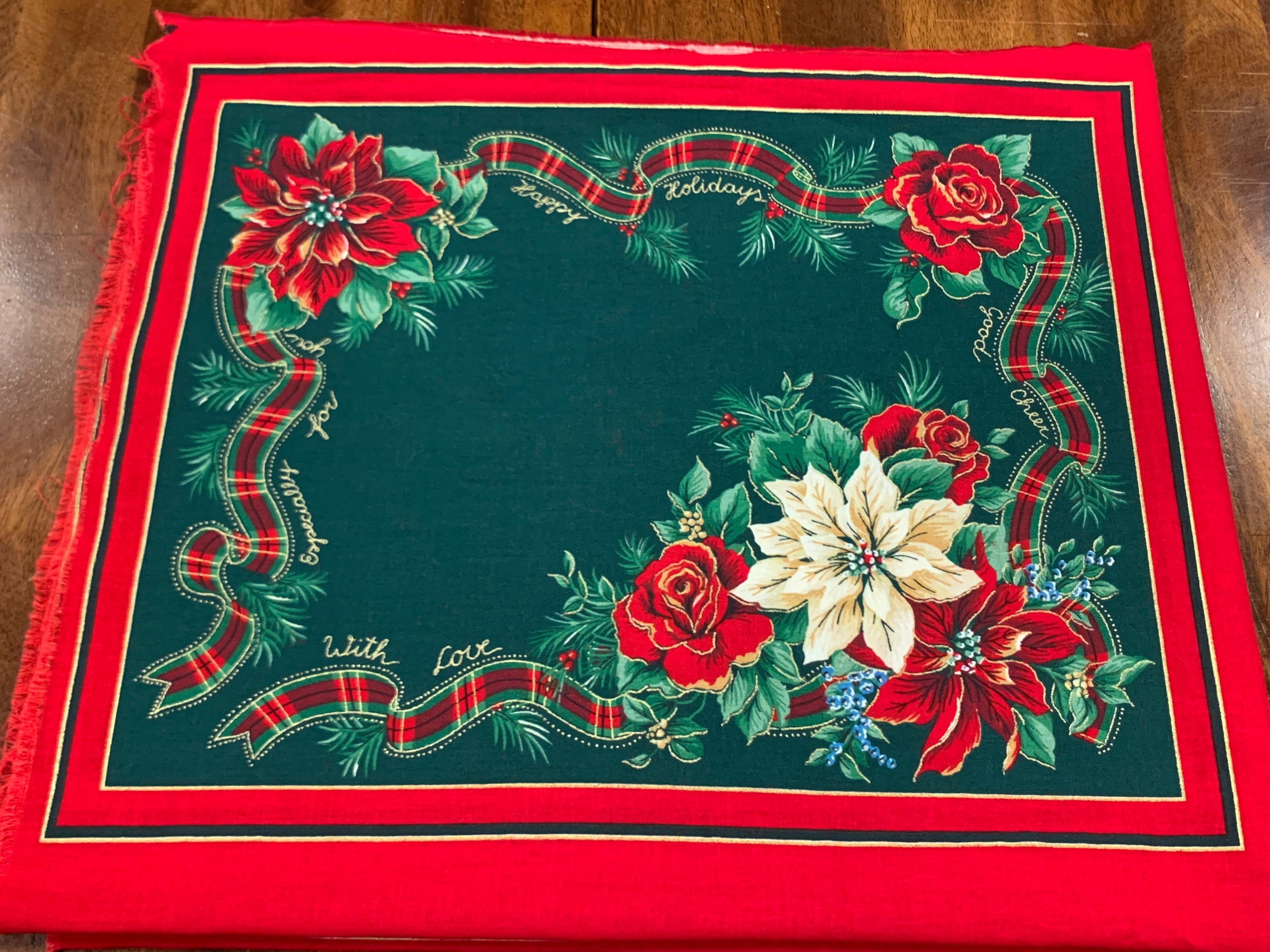 Christmas Panel. Placemat fabric. Christmas Pillow Fabric. Etsy