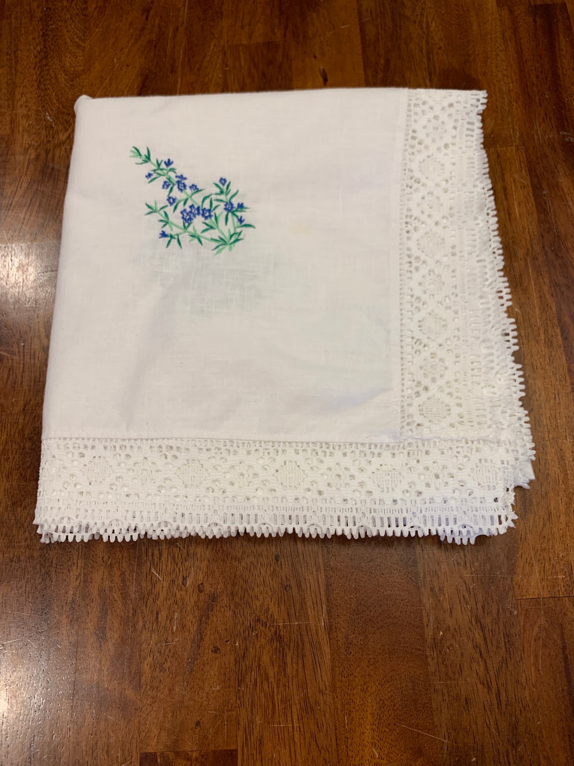 Vintage Tablecloth. Card Table Tablecloth. 48. Embroidered Etsy