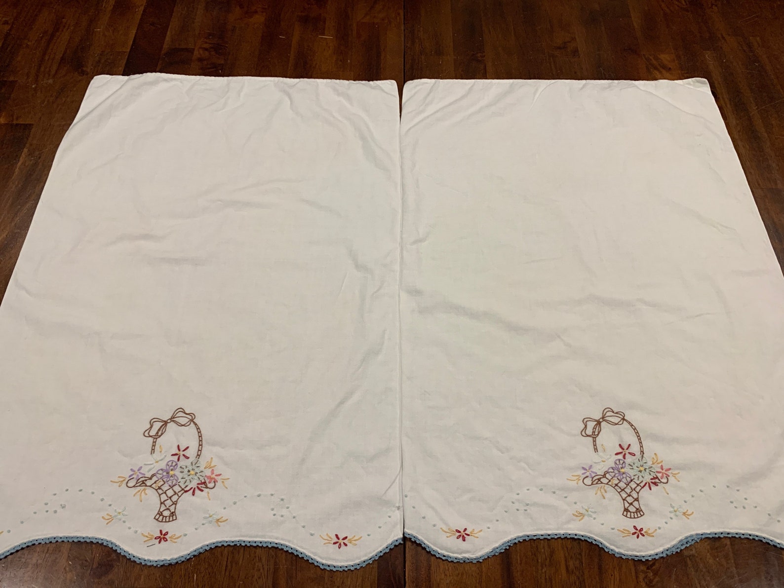 Vintage Embroidered Pillowcases. Handmade Pillowcases. Vintage Etsy