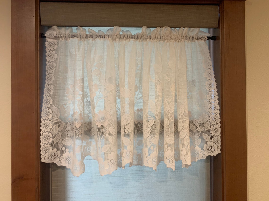 Lace Valance. Vintage Lace Valance. Quaker Lace Valance. Cream Etsy