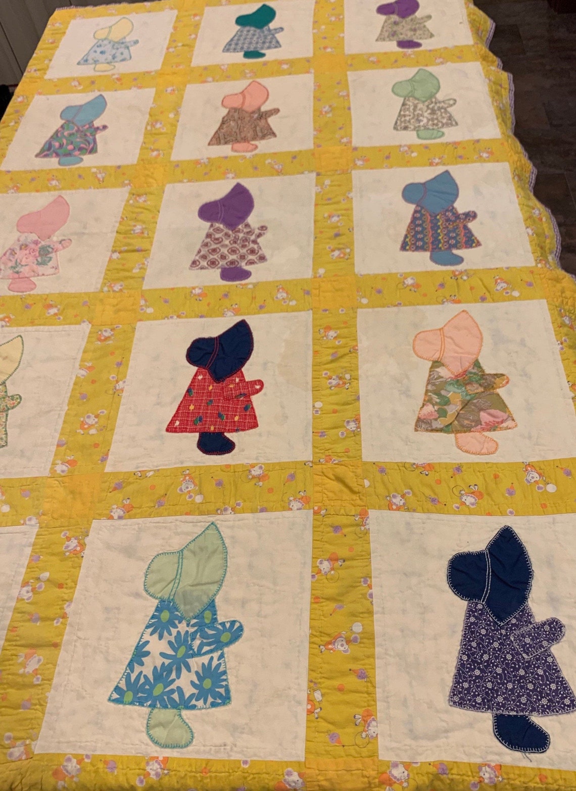 Sue Quilt. Flour Sack Quilt. Holly Hobbie Quilt. Etsy