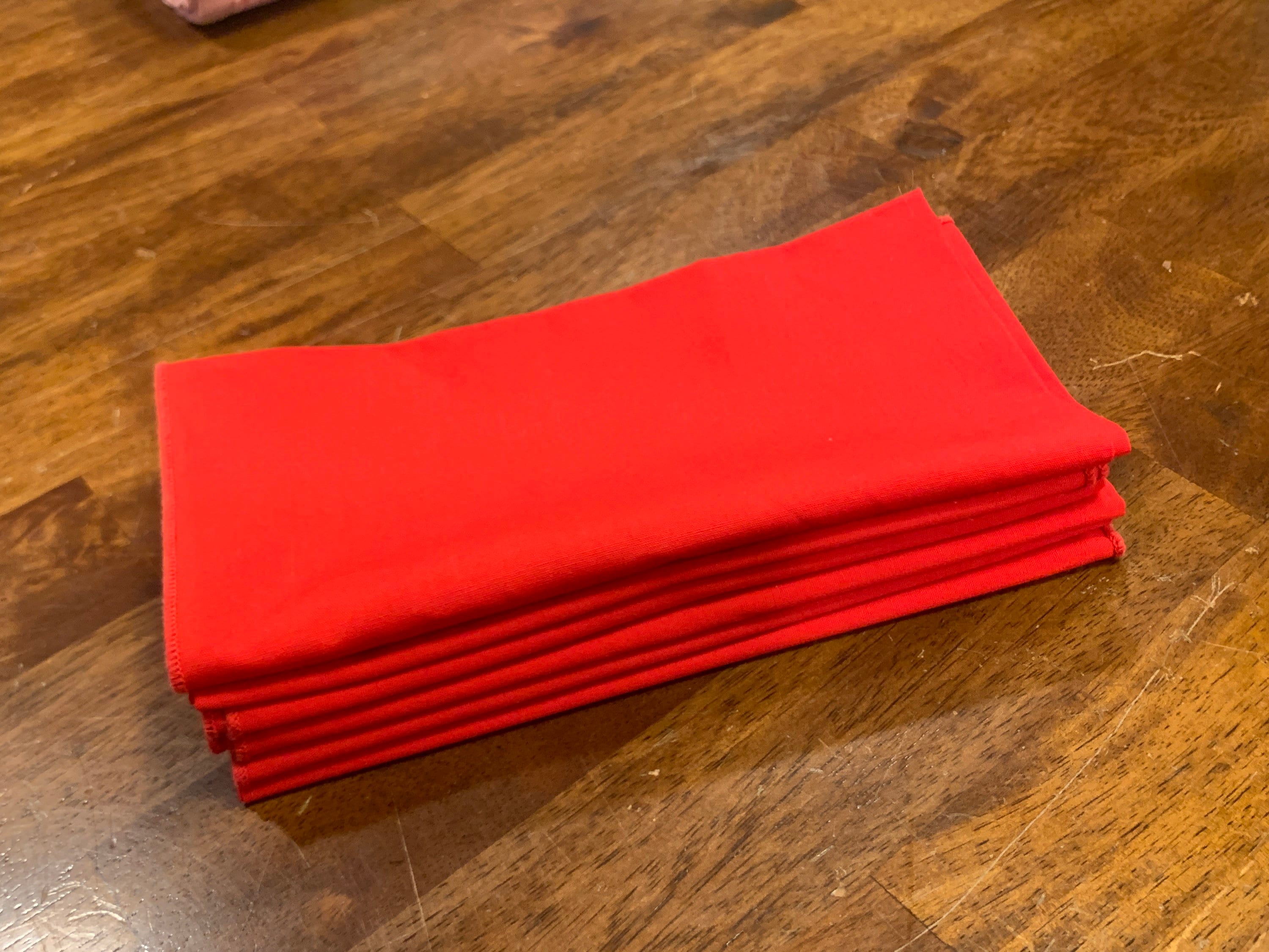 Solid Red Napkins. Vintage Cotton Polyester Napkins. Set of 6 Etsy