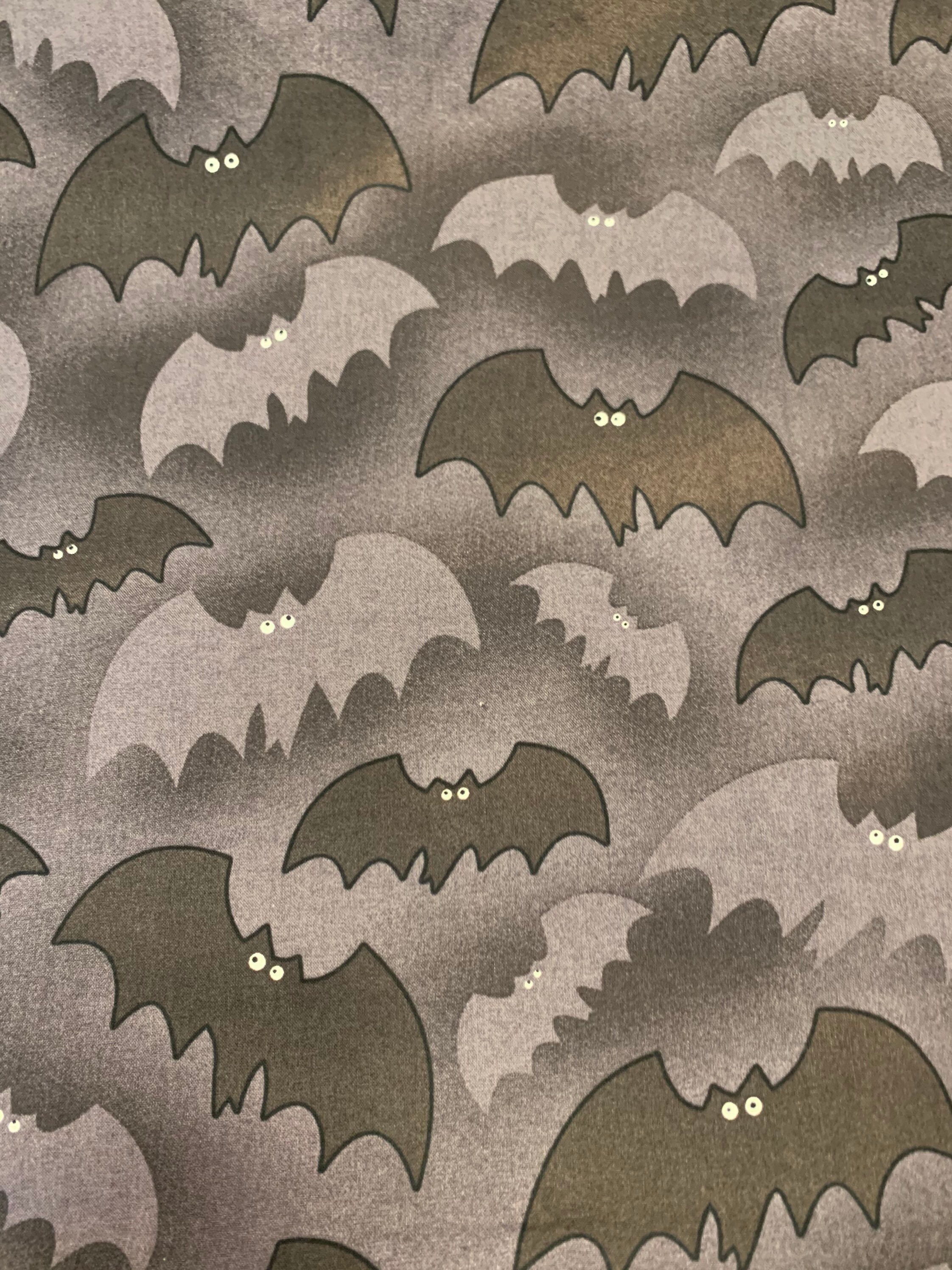 Bat Fabric. 1/2 yd. Black Fabric. Halloween Fabric. Vintage Etsy
