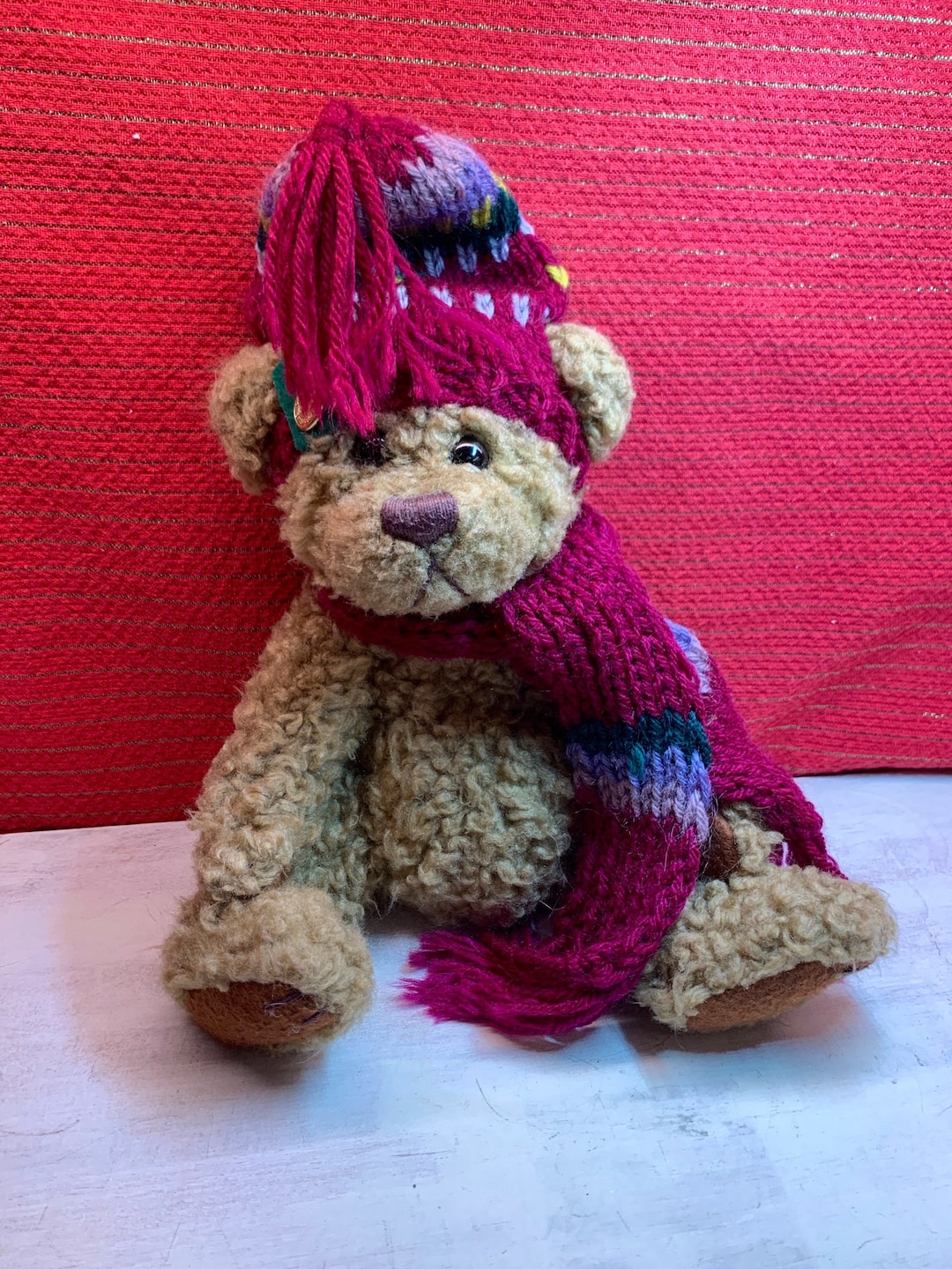 Vintage Christmas Bear. Brass Button Bear. Dooley the Bear of Etsy