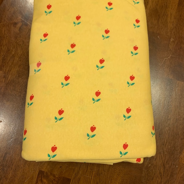 Mary Engelbriet Fabric. 1/2 yd. Knit Fabric. Rosebud Fabric. Yellow Knit Fabric. Tulip Fabric! Vintage Knit Fabric