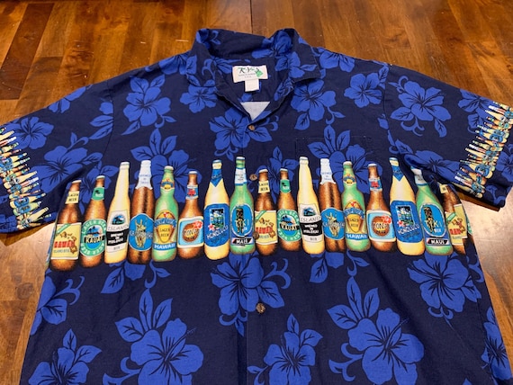 Psychedelic surf flower! Men's vintage Hawaiian shirt… - Gem
