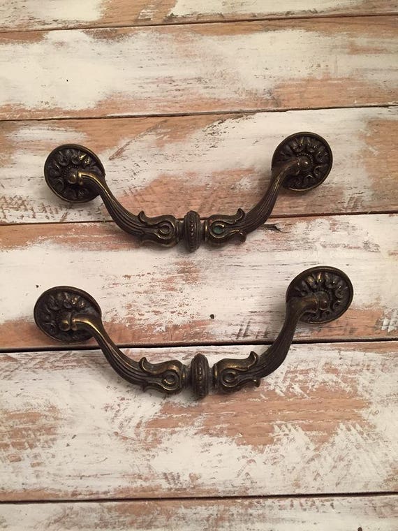 Ornate Handles Vintage Dresser Hardware Image 0