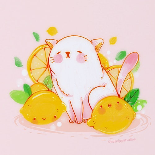Kawaii Lemon Cat Art Print Kawaii Cute Cat Print Katnipp - Etsy Kawaii Lemon Cat Art Print Kawaii Cute Cat Print Katnipp - Etsy