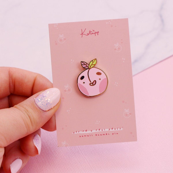 Cute Peach Enamel Pin - Kawaii Enamel Pin - Hard Enamel - Life is Peachy Enamel Pin - Peachy Butt Enamel Pin - Cute Brooch