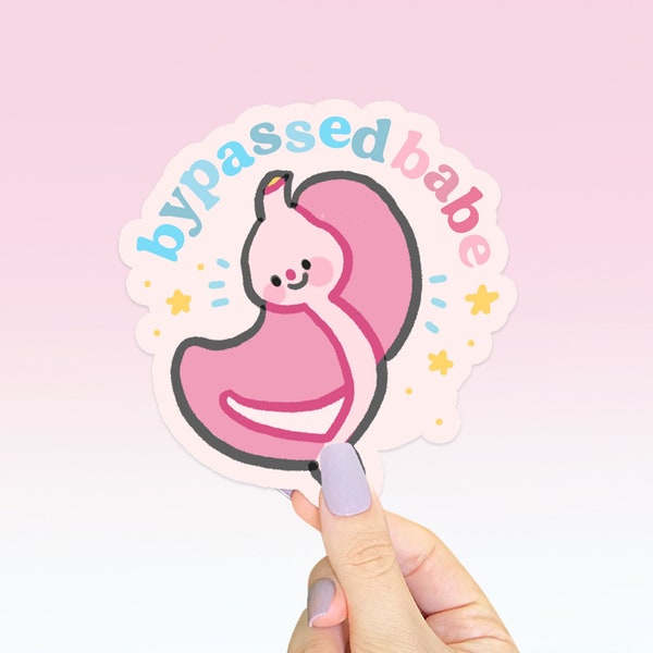 Bypassed Babe ~ Gastric Bypass Vinyl Die Cut Sticker ~ Waterproof Die Cut Sticker ~ Bariatric Weight Loss Surgery Laptop Waterbottle Sticker