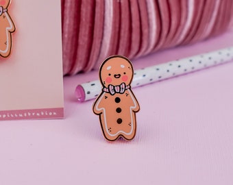 Gingie! Rose Gold Gingerbread Enamel Pin - Christmas Enamel Pin - Christmas Gifts - Cute Christmas Pin - Gingerbread Pin - Gingerbread Gift
