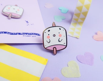 Kawaii Marshmellow Enamel Pin - Cute Enamel Pins - Kawaii Enamel Pins - Marshmellow Enamel Pin - Cute Lapel Pins - Katnipp Enamel Pin