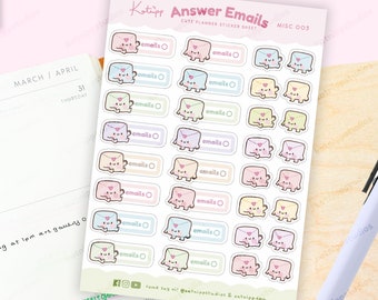 Cute Email Answering Sticker Sheet - Productivity Essentials - MISC 003