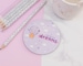 Working on my Dreams - Kawaii Moon Coaster - Positivity Coaster - Kawaii Coasters - Kawaii Drinks Coaster - Katnipp - Handmade