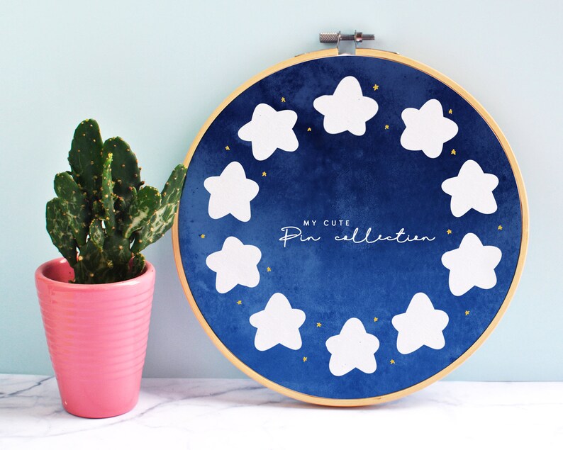 Pin Display Cute Unique Enamel Pin Board Enamel Pin Hoop Etsy